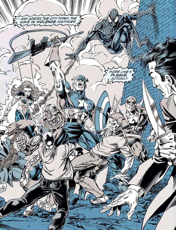Captain America in the comic book Maximum Carnage