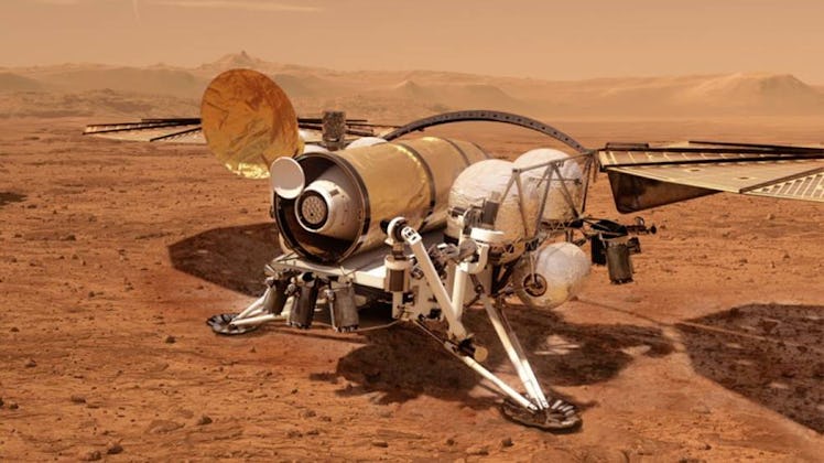 artist concept on sample retriever lander