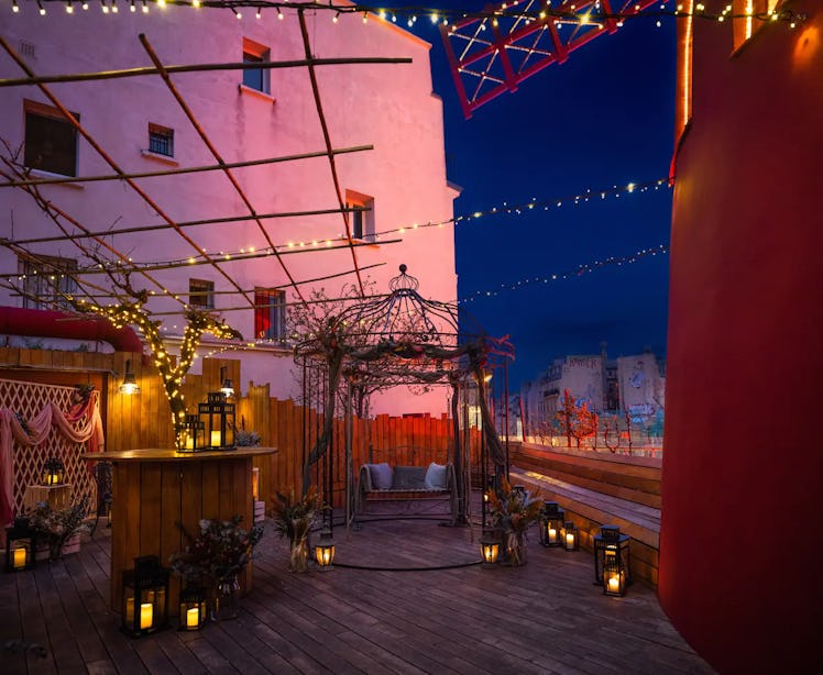 The Moulin Rouge on Airbnb includes a private terrace.