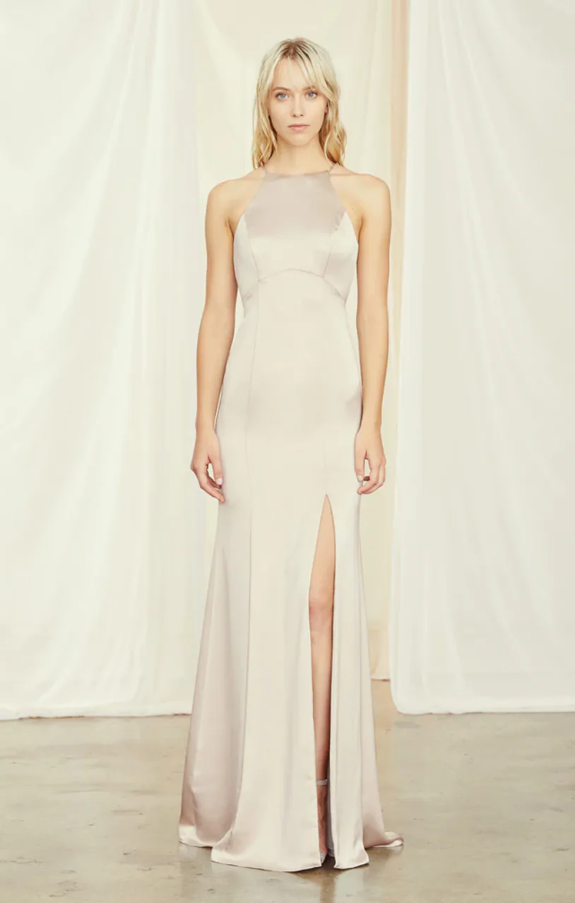 style cheat bridesmaid dresses Corsage Detail Satin Maxi Dress / Champagne – Style Cheat
