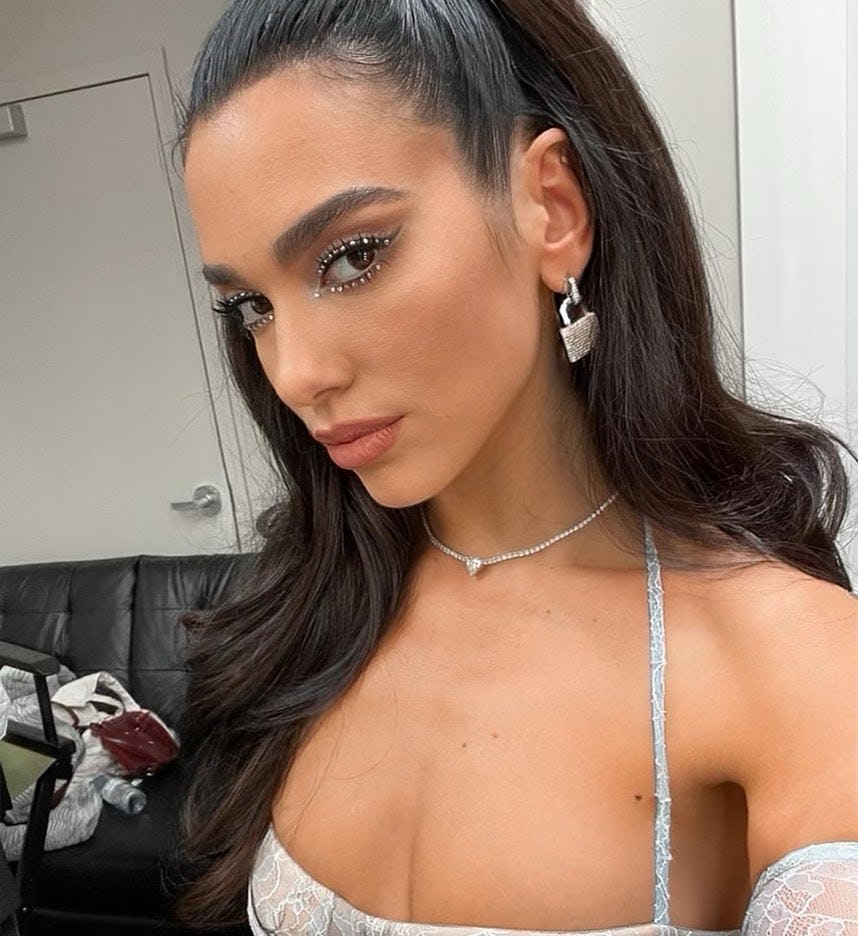 Lipa&rsquo;s the master of Y2K-style face gems.