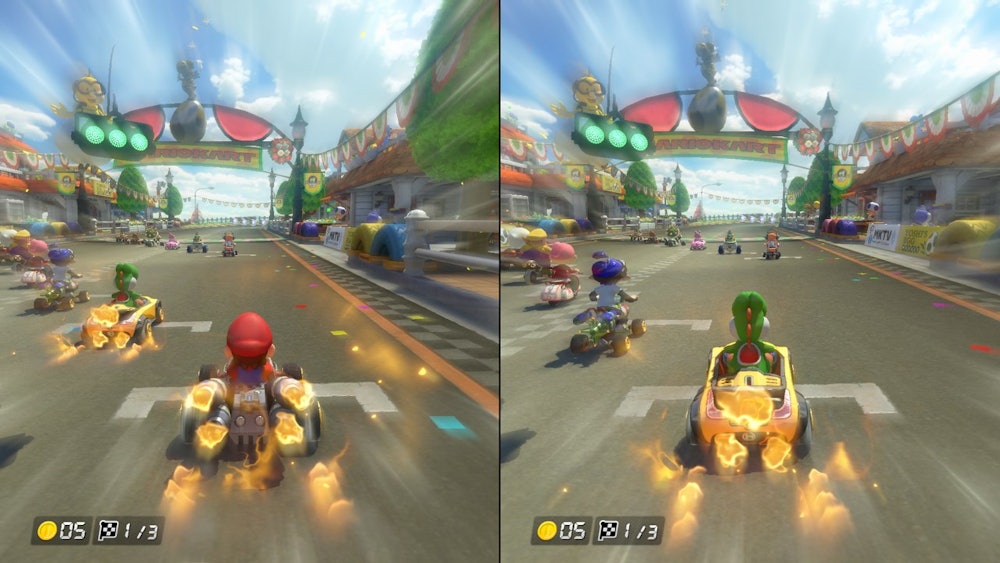 mario kart 8 with 2 players