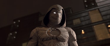 Marc Spector (Oscar Isaac) wearing his iconic superhero armor in Moon Knight