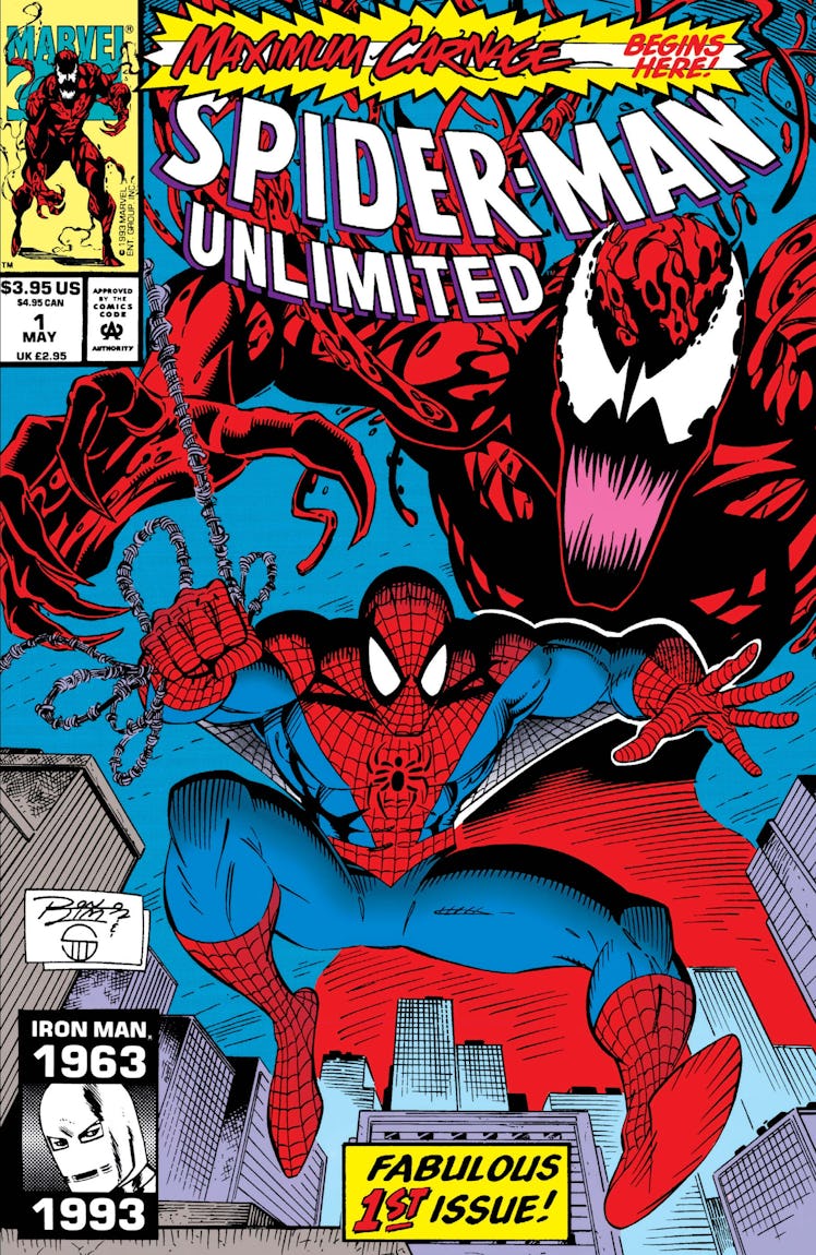 The cover of Spider-Man ultimate Maximum Carnage comic book