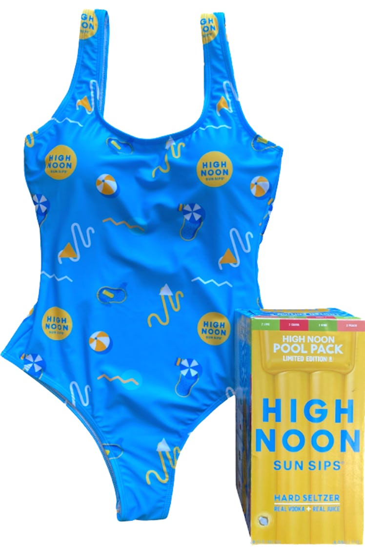 The High Noon swimsuit collection features a one-piece swimsuit.