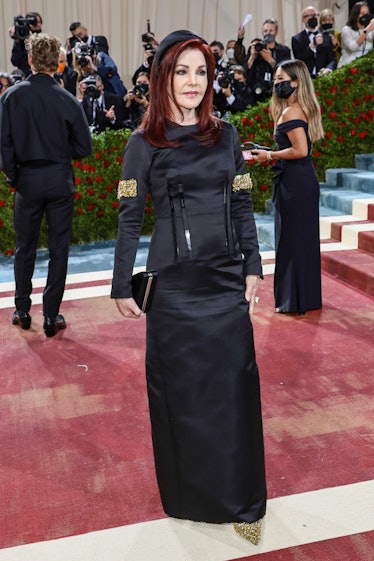Priscilla Presley attends The 2022 Met Gala Celebrating "In America: An Anthology of Fashion" at The...