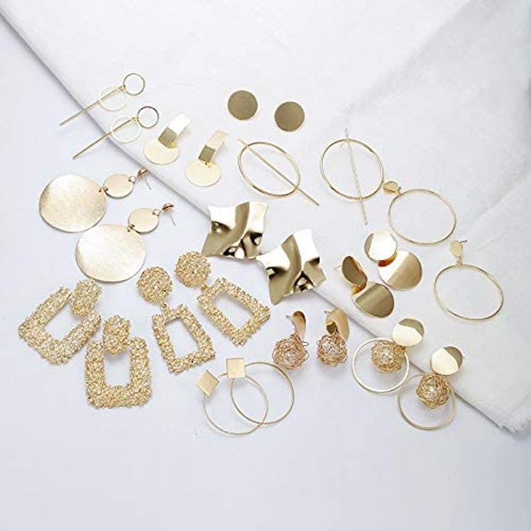 Fesciory Statement Drop Dangle Earrings (13-Pairs)