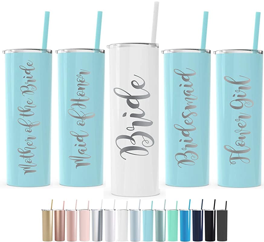 Red Robot Engraving Personalized Bridesmaid Tumblers