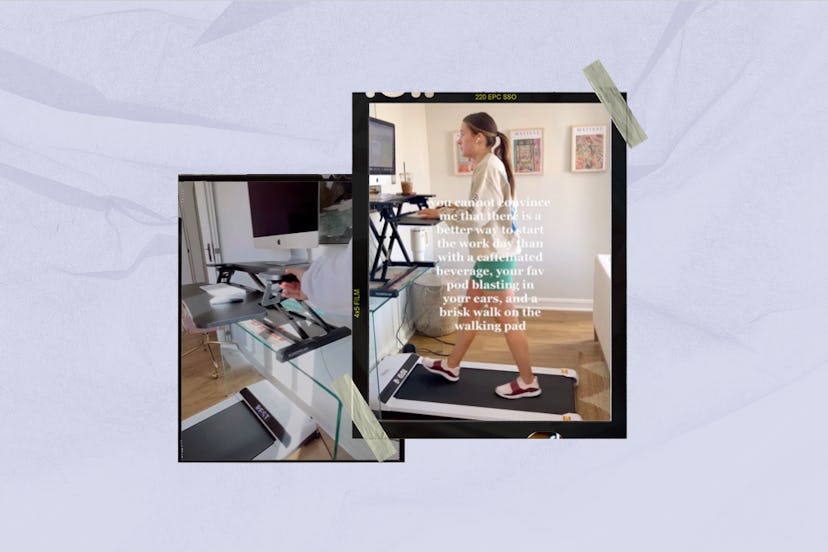 TikToks showing a woman using a WalkingPad. One writer's honest WalkingPad Review