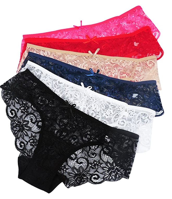 Sunm Boutique Invisible Seamless Bikini Lace Underwear (5-Pack)