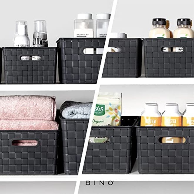 Bino medium plastic basket for pantry organization