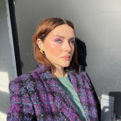 woman with glowing skin and makeup