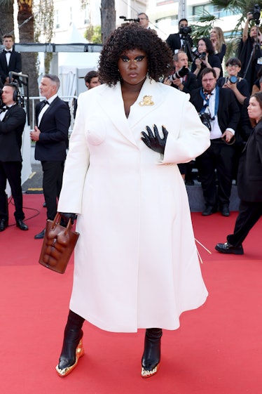 Yseult wearing white at the Cannes Film Festival