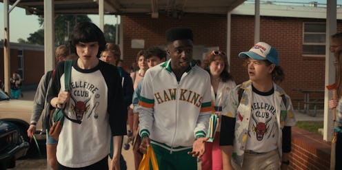 Finn Wolfhard as Mike Wheeler, Caleb McLaughlin as Lucas Sinclair and Gaten Matarazzo as Dustin Hend...