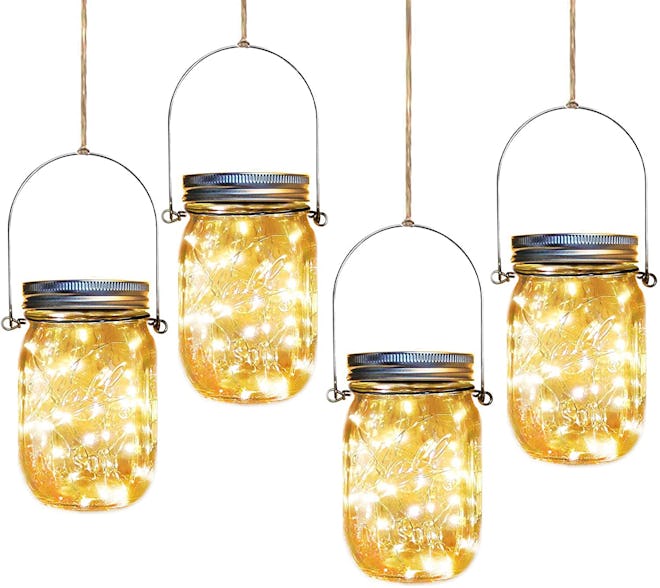 Aikeve Solar Mason Jar Lights (4-Pack)