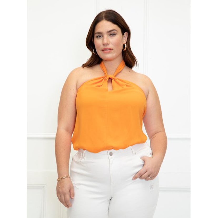 Plus Size Solid Halter Top