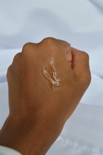 A close up photo of the texture of the Starface sunscreen.