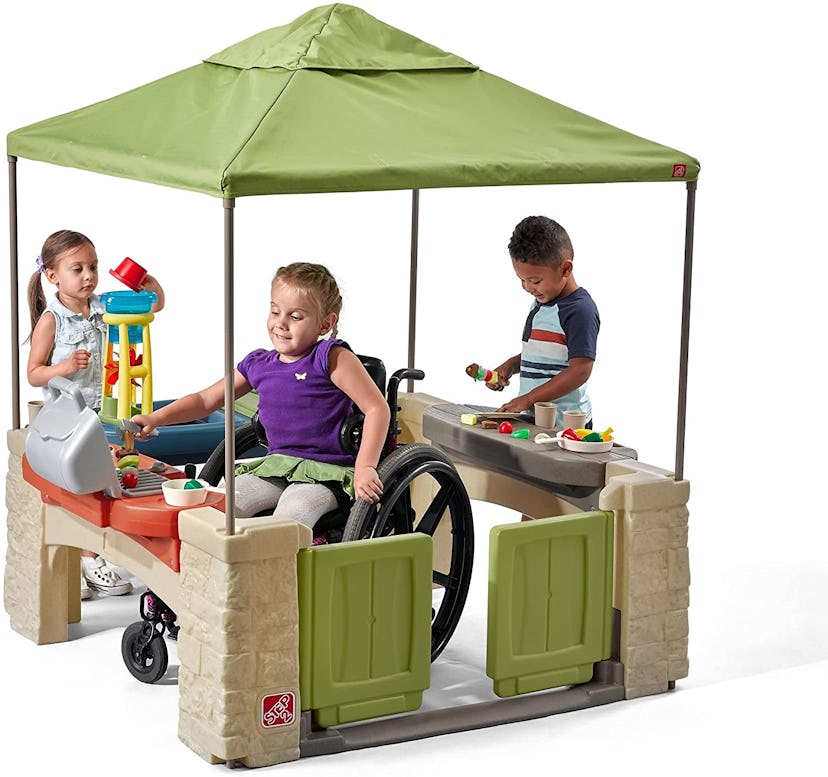 outdoor playset with canopy for toddlers