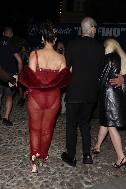 Kourtney Kardashian and Travis Barker are seen out in Portofino on May 20, 2022 in Portofino, Italy....