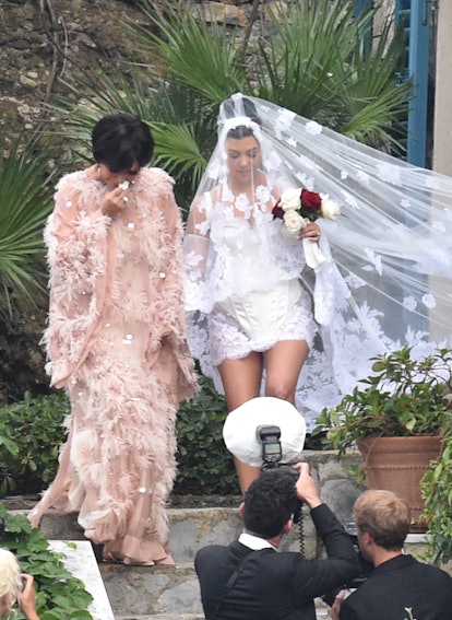 Kourtney Kardashian's Wedding Dress In Italy Was Sultry & Romantic