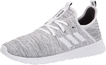 gray and white adidas shoe