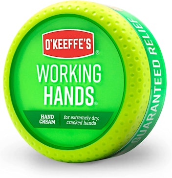 O'Keeffe's Working Hands cream helps heal seriously dry and chapped hands.