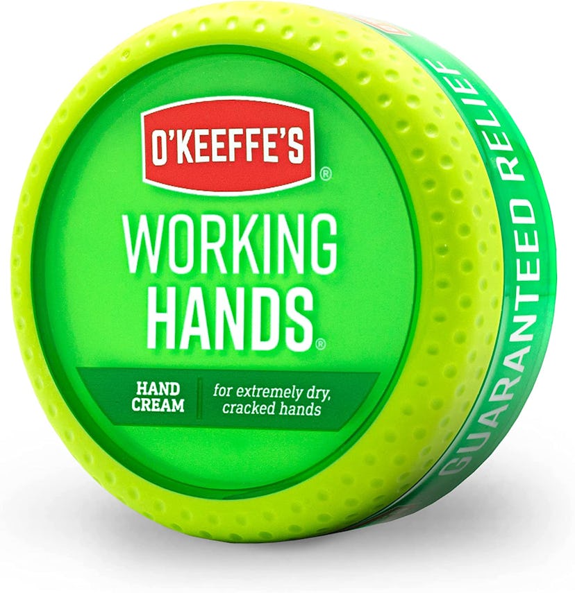 O'Keeffe's Working Hands cream helps heal seriously dry and chapped hands.