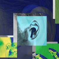 ear buds and audio conceptual illustration