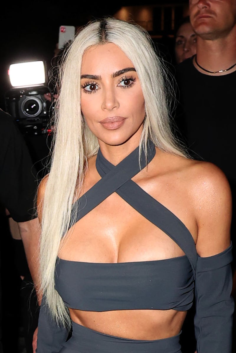 Kim Kardashian's "P" manicure features a romantic nod to boyfriend Pete Davidson.