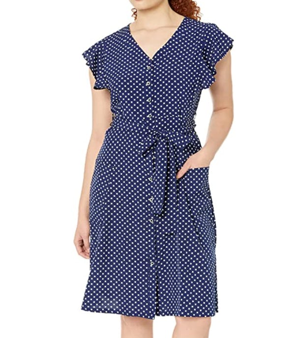 MITILLY Polka Dot Midi Swing Dress