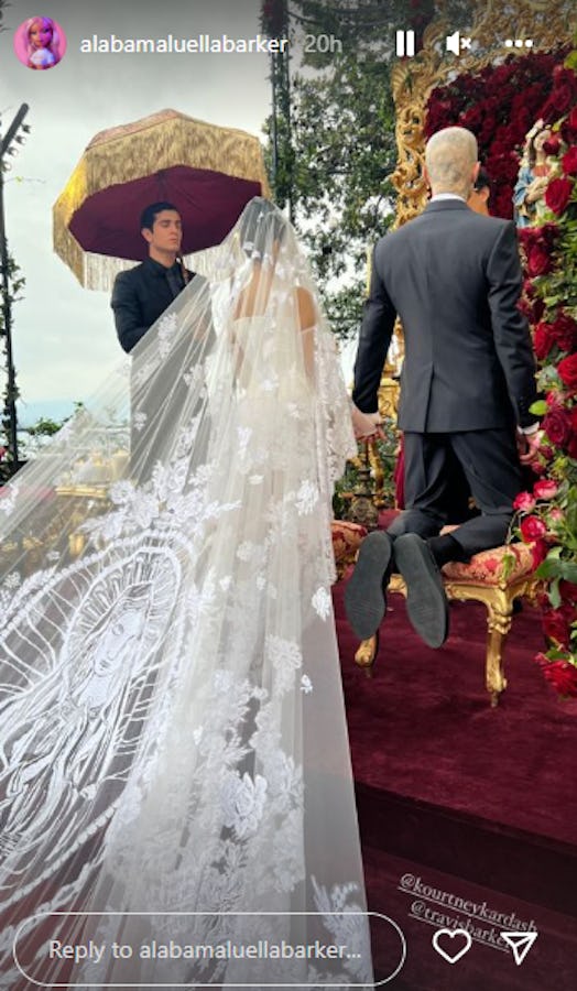 Alabama Barker posted photos from Kourtney Kardashian and Travis Barker's Italian wedding on Instagr...