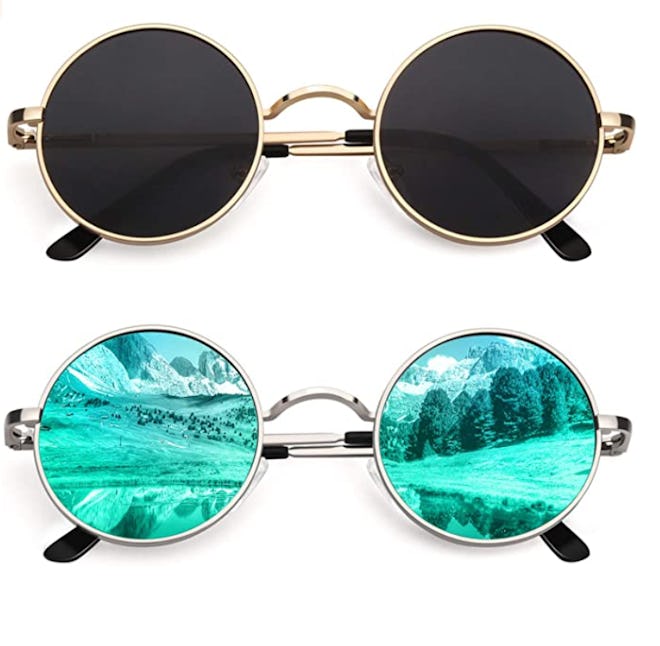 CGID Lennon Round Polarized Unisex Sunglasses (Set of 2)