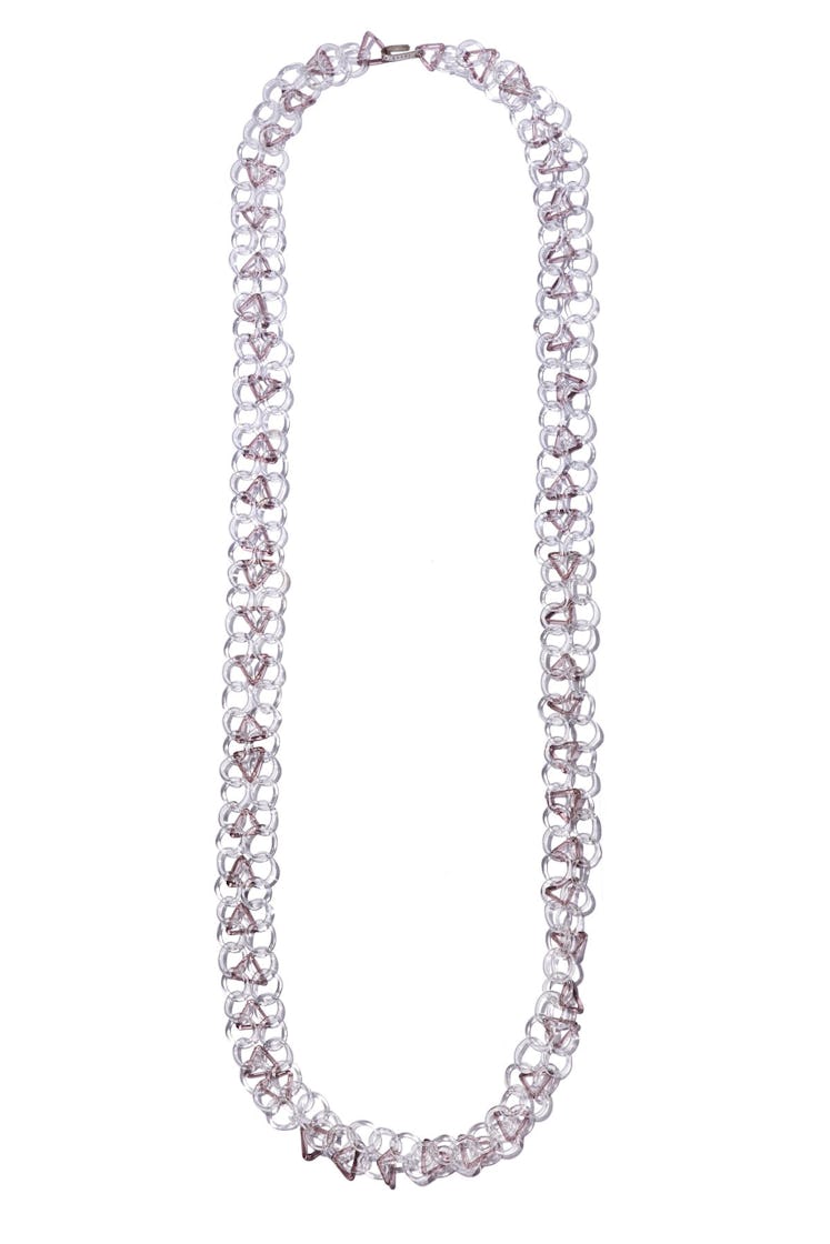 Jane D'Arensbourg Long Circle and Triangle Chainmail Necklace