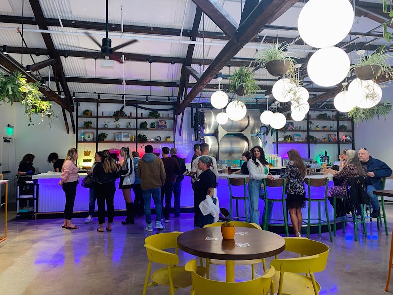 Photos of Truly LA taproom show how vibrant the decor is. 