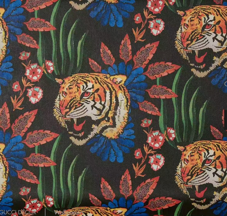 Tiger Leaf Print Wallpaper