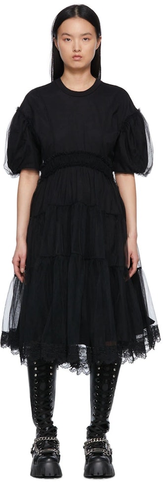 Black Supima Cotton Midi Dress