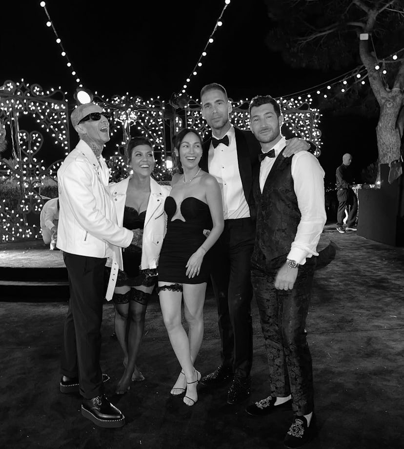 Travis Barker and Kourtney Kardashian at their wedding after party.