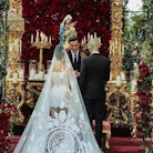 Kourtney Kardashian and Travis Barker's wedding ceremony at Castello Brown in Portofino, Italy.
