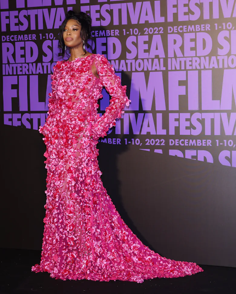 naomi campbell pink dress 54 Iconic Style Moments From Naomi Campbell