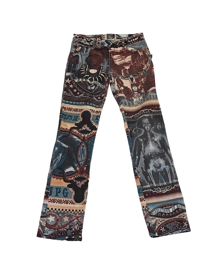 Jean Paul Gaultier vintage printed jeans