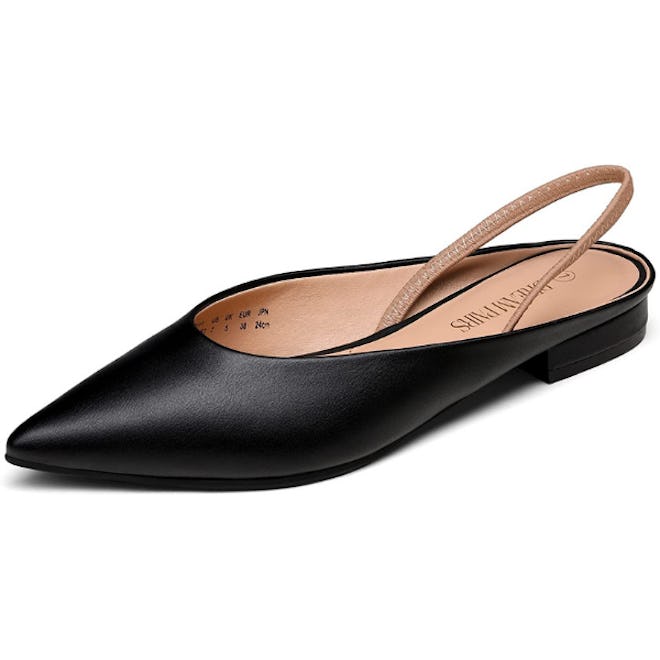 DREAM PAIRS Pointed Toe Slingback Ballet Flats