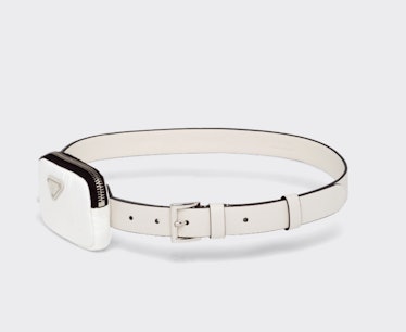 Saffiano Leather Belt with Pouch