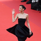 Bella Hadid wearing vintage Versace at the Cannes Film Festival