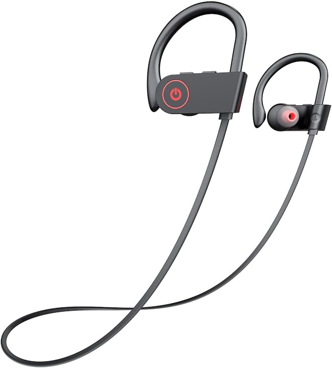 These Bluetooth headphones for Peloton feature a flexible neckband and over-the-ear hooks for a secu...