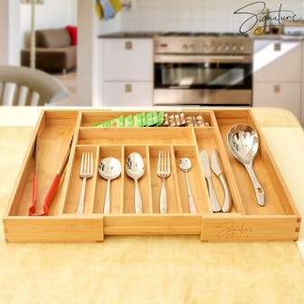 Signature Living Bamboo Expandable Utensil Drawer