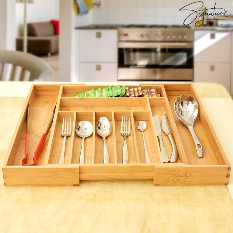 Signature Living Bamboo Expandable Utensil Drawer