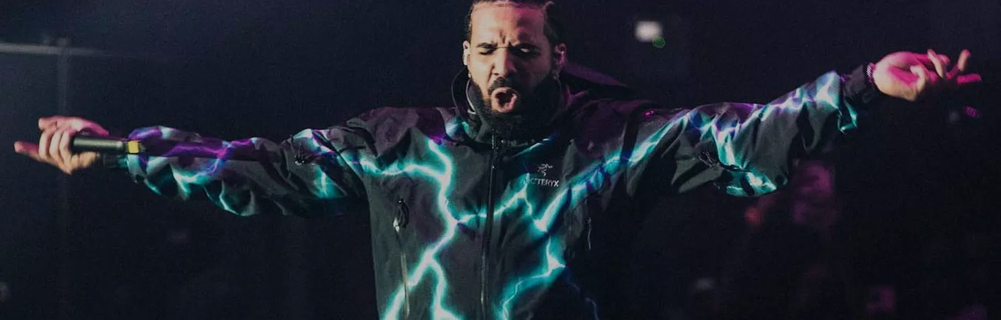 Drake wearing a custom Arc'teryx Beta AR jacket