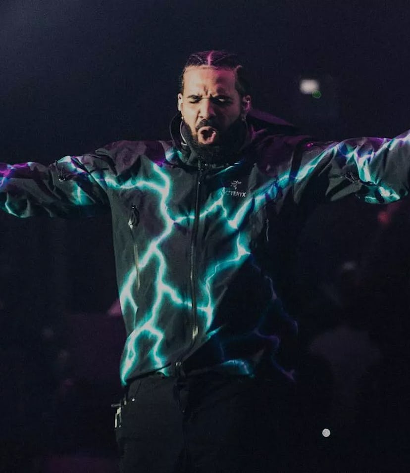 Drake wearing a custom Arc'teryx Beta AR jacket