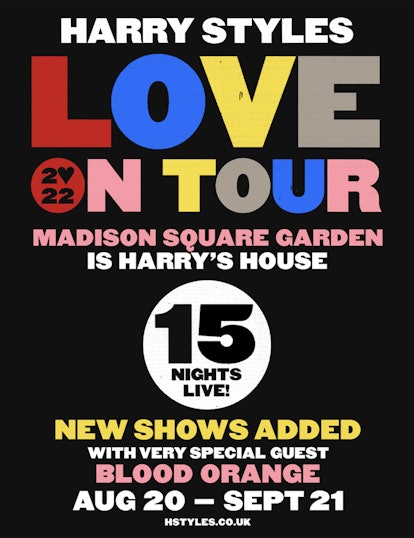 Harry Styles' Love On Tour will include 15 concerts in New York City