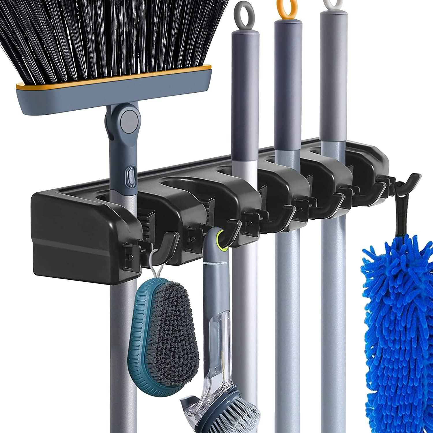 HYRIXDIRECT Mop and Broom Holder Wall Mount